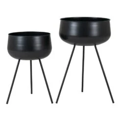 Pots De Fleurs Ardola 2 Pots De Fleurs En Noir -VIDAXL Soldes Boutique 01109149d472f019