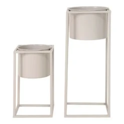 Marla Flowerpots 2 Pots De Fleurs En Gris Beige -VIDAXL Soldes Boutique 206c844a52d6cdaf