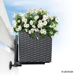 LECHUZA Supports Pour Balconnière X2 En Polypropylène, Noir -VIDAXL Soldes Boutique 382602 008