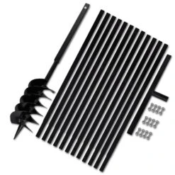 VIDAXL Bêche Et Tarière Manuelle 150 Mm Avec Rallonge 13 M Acier