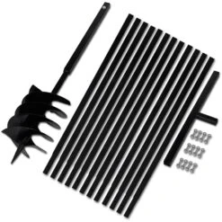 VIDAXL Bêche Et Tarière Manuelle 200 Mm Avec Rallonge 13 M Acier