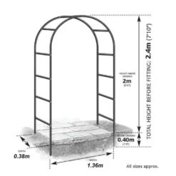Arche Déco En Fer Noir Atea Gardman - Structure De Soutien Pour Plantes Grimpant -VIDAXL Soldes Boutique 6347276dad96d3.34747067