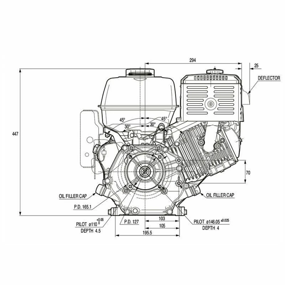 Moteur Honda Gx390 13 Cv Avec Sortie Horizontale 389 Cm3 Qhb1 3 Moteur Honda Gx390 13 Cv Avec Sortie Horizontale 389 Cm3 Qhb1 – Image 3
