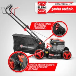 Tondeuse Thermique Autotractée 144.3cc - Largeur De Coupe 46cm - Elem Garden -VIDAXL Soldes Boutique 63c1367d745029.32057082