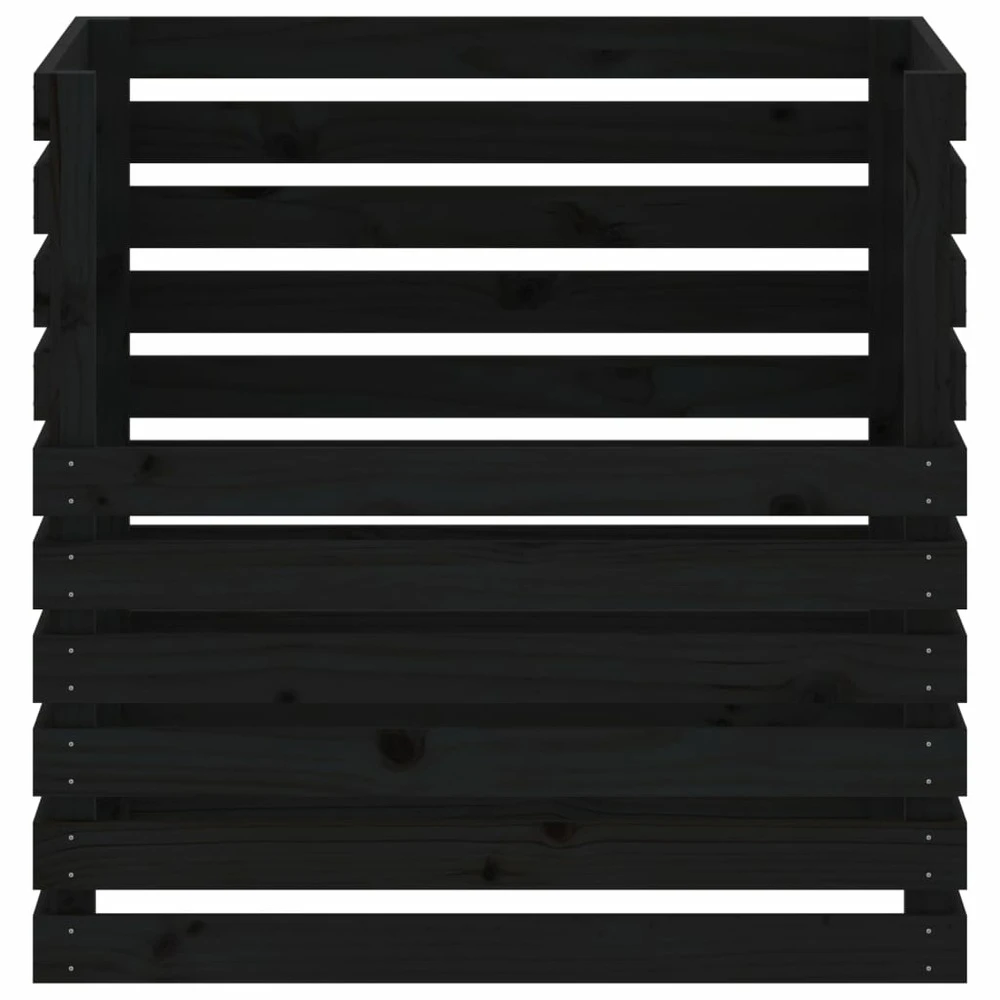 VIDAXL Composteur Noir 80x80x78 Cm Bois Massif De Pin 5 VIDAXL Composteur Noir 80x80x78 Cm Bois Massif De Pin – Image 5