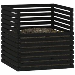 VIDAXL Composteur Noir 100x100x102 Cm Bois Massif De Pin -VIDAXL Soldes Boutique 6422e3c79e05a4.99177586