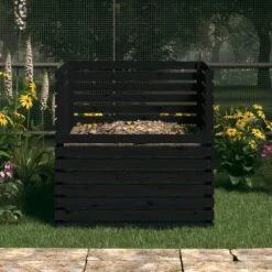 VIDAXL Composteur Noir 100x100x102 Cm Bois Massif De Pin -VIDAXL Soldes Boutique 6422e3c7a18232.08661791