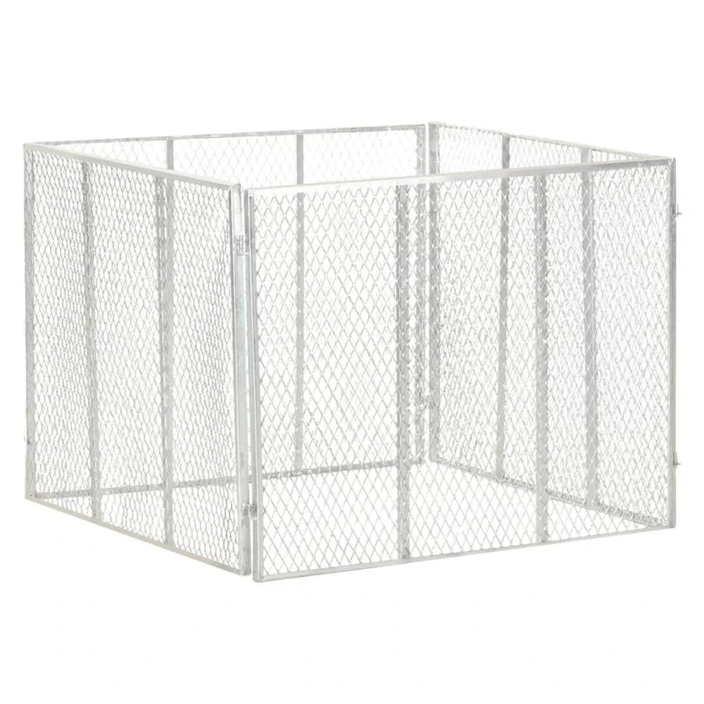 VIDAXL Composteur De Jardin 100x100x77 Cm Fer Galvanisé 1 VIDAXL Composteur De Jardin 100x100x77 Cm Fer Galvanisé