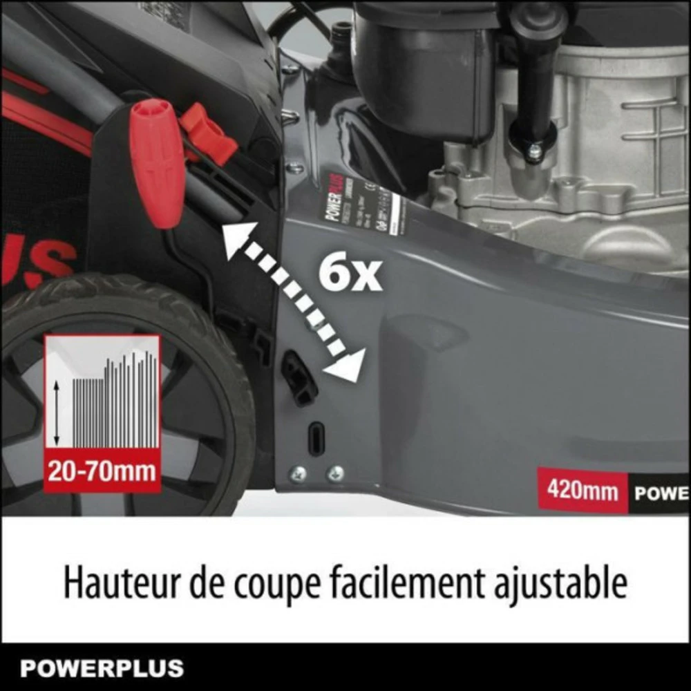 Powerplus Tondeuse A Gazon Thermique Autotractée 42 Cm De Coupe 145 Cc, Poweg63773x 4 Powerplus Tondeuse A Gazon Thermique Autotractée 42 Cm De Coupe 145 Cc, Poweg63773x – Image 4