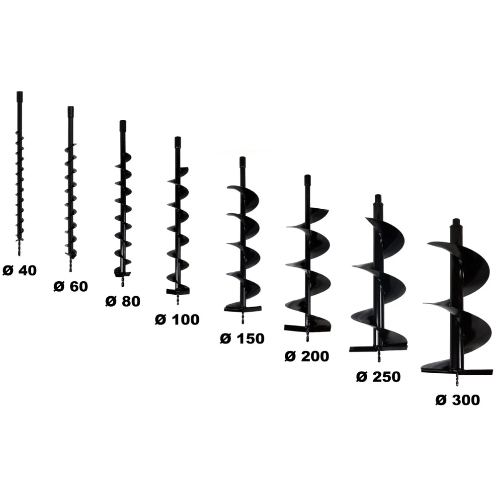 Lot De Mèches ø 40 + 60 + 80 + 100 + 150 + 200 + 250 + 300 Mm Pour Tarière Thermique 1 Lot De Mèches ø 40 + 60 + 80 + 100 + 150 + 200 + 250 + 300 Mm Pour Tarière Thermique