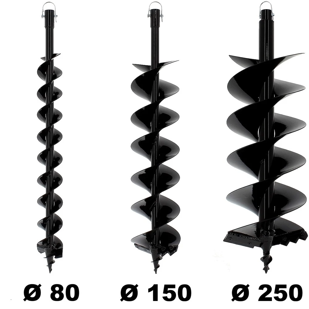 Lot De Mèches Semi-professionnelles ø 80 + 150 + 250 Mm Pour Tarière Thermique 1 Lot De Mèches Semi-professionnelles ø 80 + 150 + 250 Mm Pour Tarière Thermique