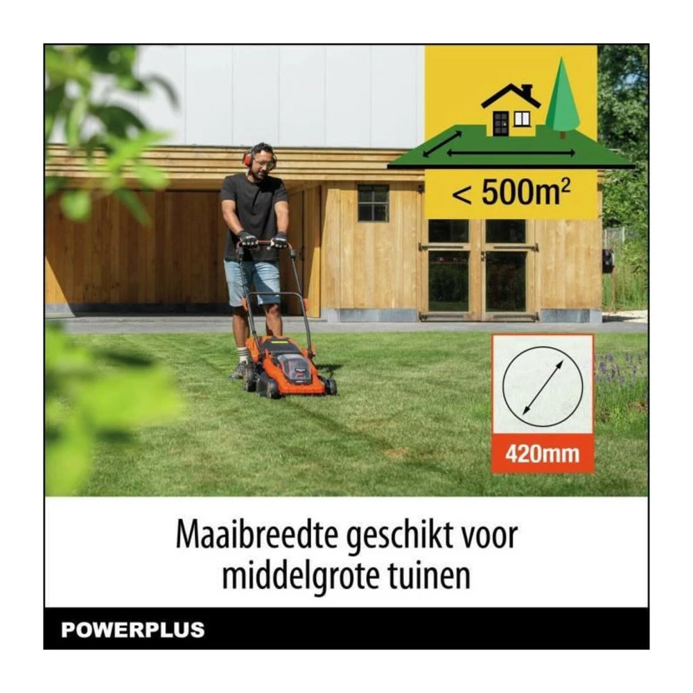 Tondeuse Sans Fil 20v 34cm Brushless - Powdpglws1 - Livrée Avec Batterie 20v 4,0ah + Chargeur Rapide 5 Tondeuse Sans Fil 20v 34cm Brushless - Powdpglws1 - Livrée Avec Batterie 20v 4,0ah + Chargeur Rapide – Image 5