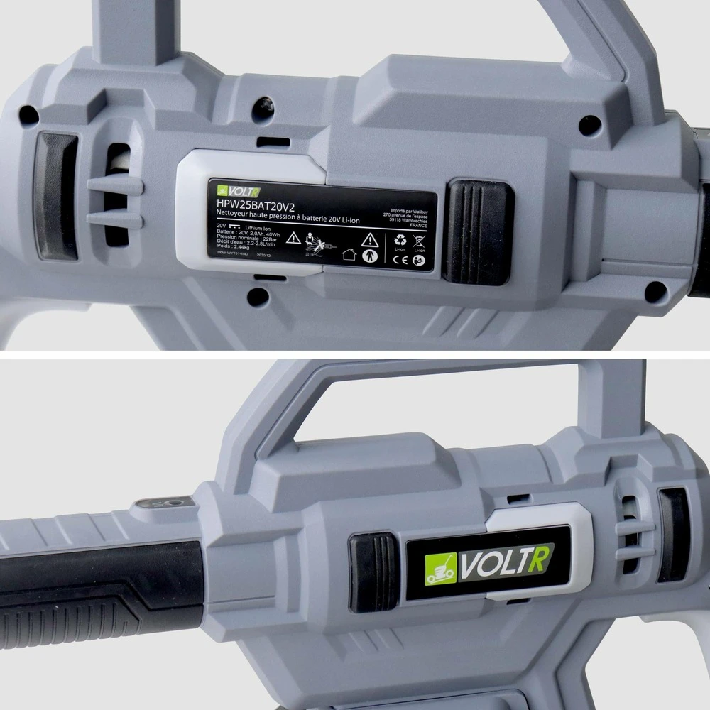 Voltr – Nettoyeur Haute Pression 25 Bars à Batterie 20v – Kit Complet D’accessoires Brosse. Buse à Jet Variable. Réservoir 6 Voltr – Nettoyeur Haute Pression 25 Bars à Batterie 20v – Kit Complet D’accessoires Brosse. Buse à Jet Variable. Réservoir – Image 6