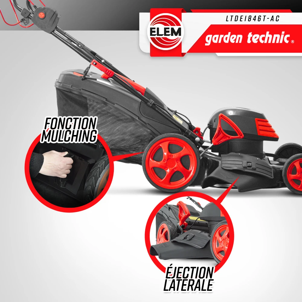 Tondeuse à Gazon électrique Tractée 1800w - 46cm Avec Carter En Acier - Elem Gar 4 Tondeuse à Gazon électrique Tractée 1800w - 46cm Avec Carter En Acier - Elem Gar – Image 4