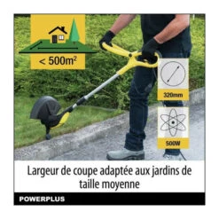 Coupe-bordure électrique Powerplus Powxg30033 - 500 W, 320 Mm ø, Jardinage Outillage, Coupe-herbe & Coupe-bordures Pour Votre -VIDAXL Soldes Boutique 644acde50af2c9.20548010