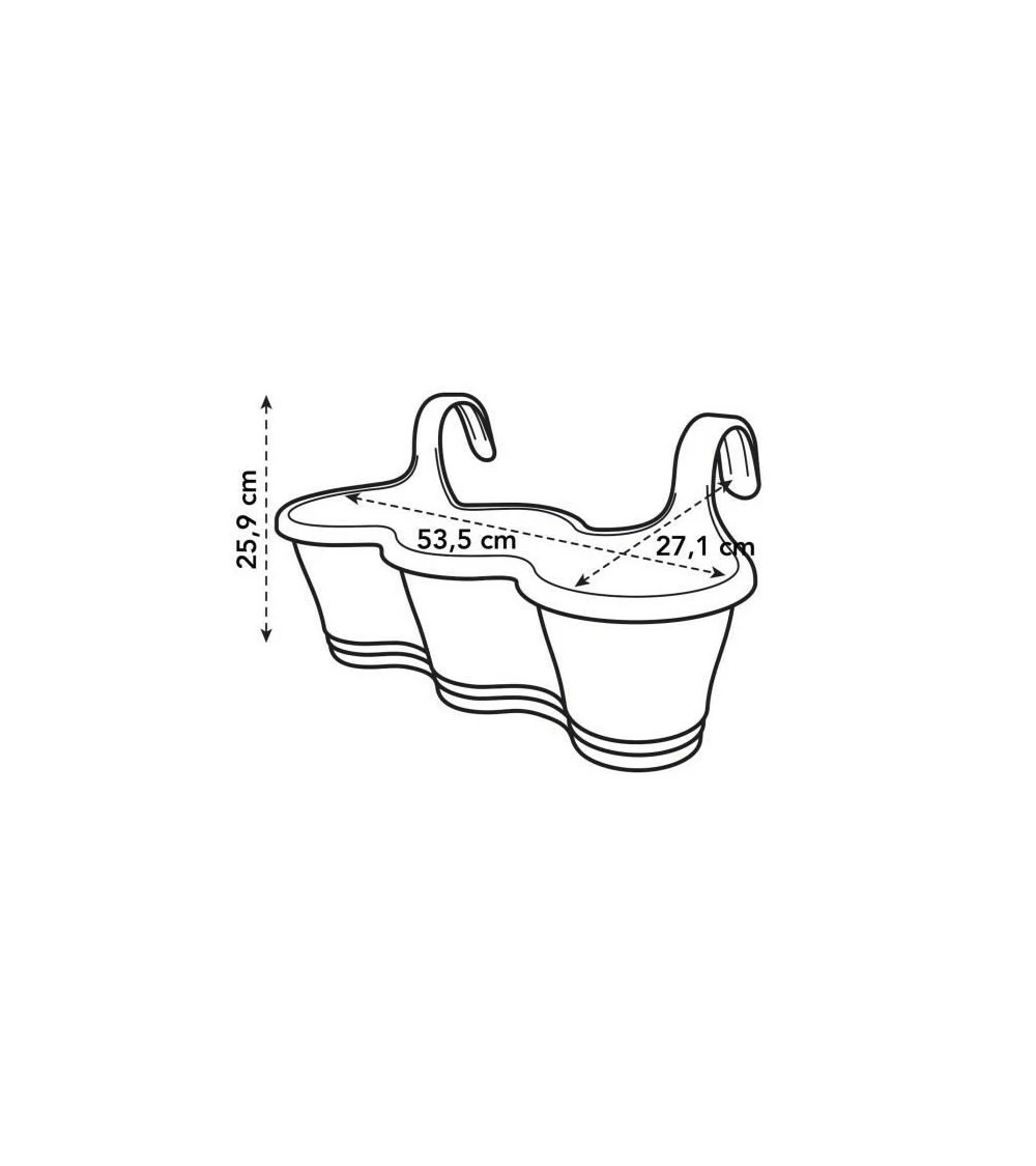 Elho Balconniere Corsica Trio L 27.1 X W 53.5 X H 25.9 Cm - Taupe 5 Elho Balconniere Corsica Trio L 27.1 X W 53.5 X H 25.9 Cm - Taupe – Image 5