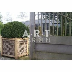 Jardinière En Chêne Avec Tressage Noisetier - Avec Bac Intérieur - 80 X 80 X 80 Cm -VIDAXL Soldes Boutique 64651e95141251.08931156