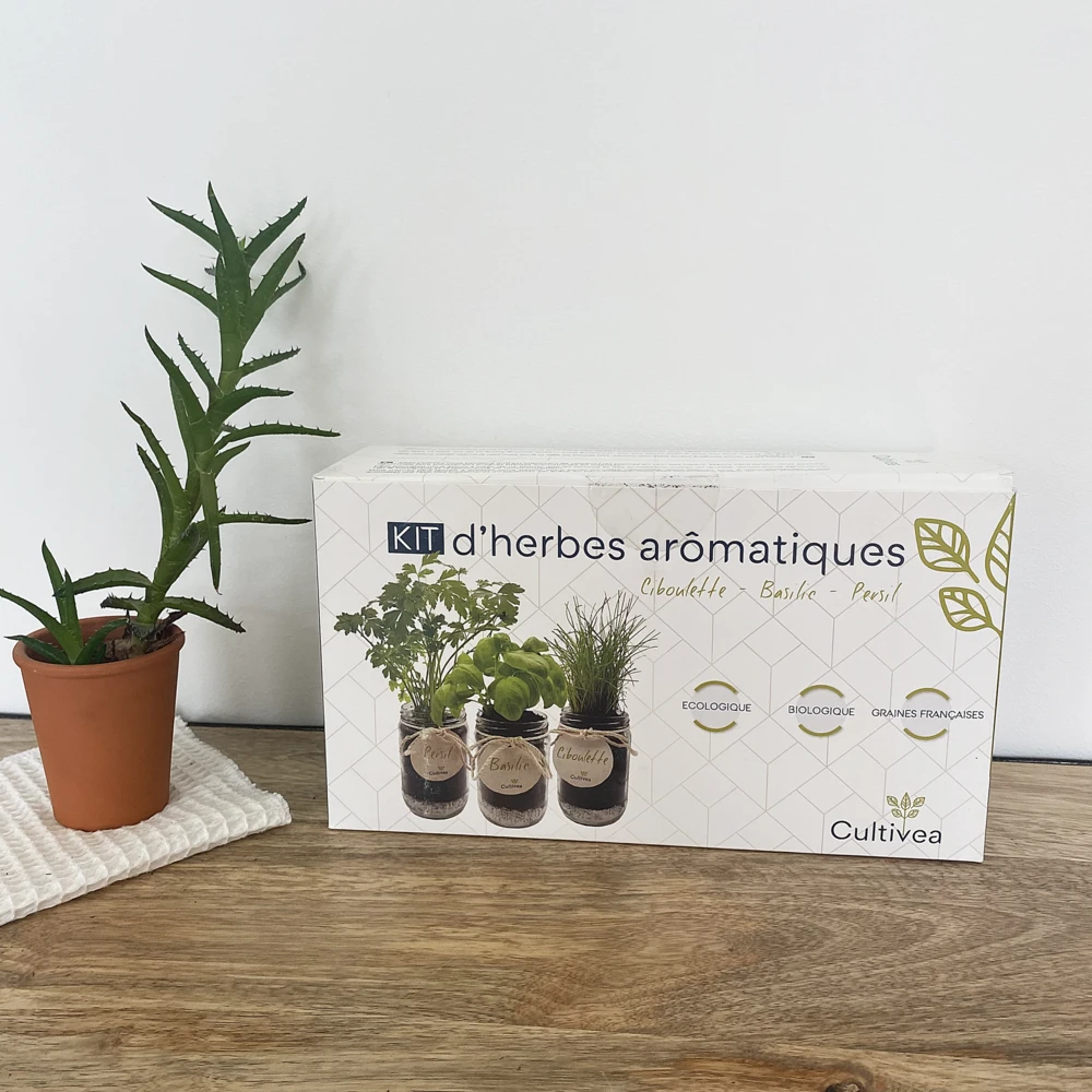 Cultivea Kit Prêt à Pousser D’herbes Aromatiques - Jardin Potager D’intérieur - (ciboulette, Basilic Persil) 2 Cultivea Kit Prêt à Pousser D’herbes Aromatiques - Jardin Potager D’intérieur - (ciboulette, Basilic Persil) – Image 2