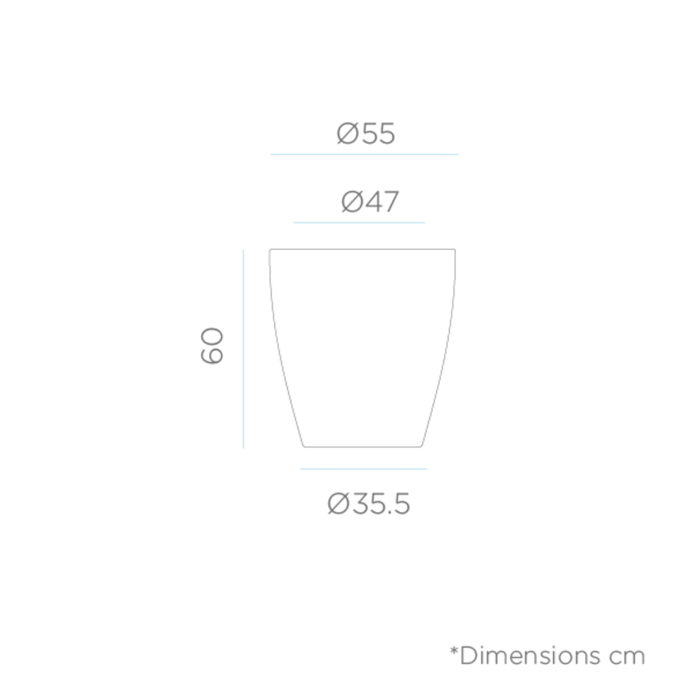 Pot De Fleurs Violeta 55 Anthracite Opaque ø55x60cm 2 Pot De Fleurs Violeta 55 Anthracite Opaque ø55x60cm – Image 2