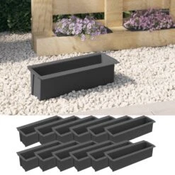 VIDAXL Boîtes à Fleurs Pour Palettes Euro 12 Pcs Gris 36x13,5x9,5cm Pp -VIDAXL Soldes Boutique 6479895a65ab99.90967172
