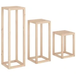 VIDAXL Ensemble De Supports Pour Plantes 3 Pcs Bois De Pin Massif 11 VIDAXL Ensemble De Supports Pour Plantes 3 Pcs Bois De Pin Massif -VIDAXL Soldes Boutique 64798cbdd157b2.65238873