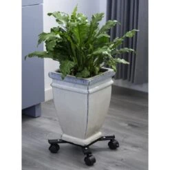 Nature Support Roulant Réglable Pour Plantes 4 Bras Métal Noir -VIDAXL Soldes Boutique 64798cbe888483.59511205