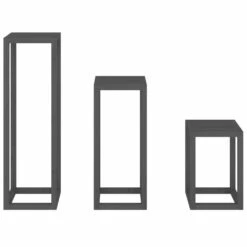 VIDAXL Ensemble De Supports Pour Plantes 3 Pcs Gris Bois De Pin Massif 12 VIDAXL Ensemble De Supports Pour Plantes 3 Pcs Gris Bois De Pin Massif -VIDAXL Soldes Boutique 64798cc12c82a8.76329799