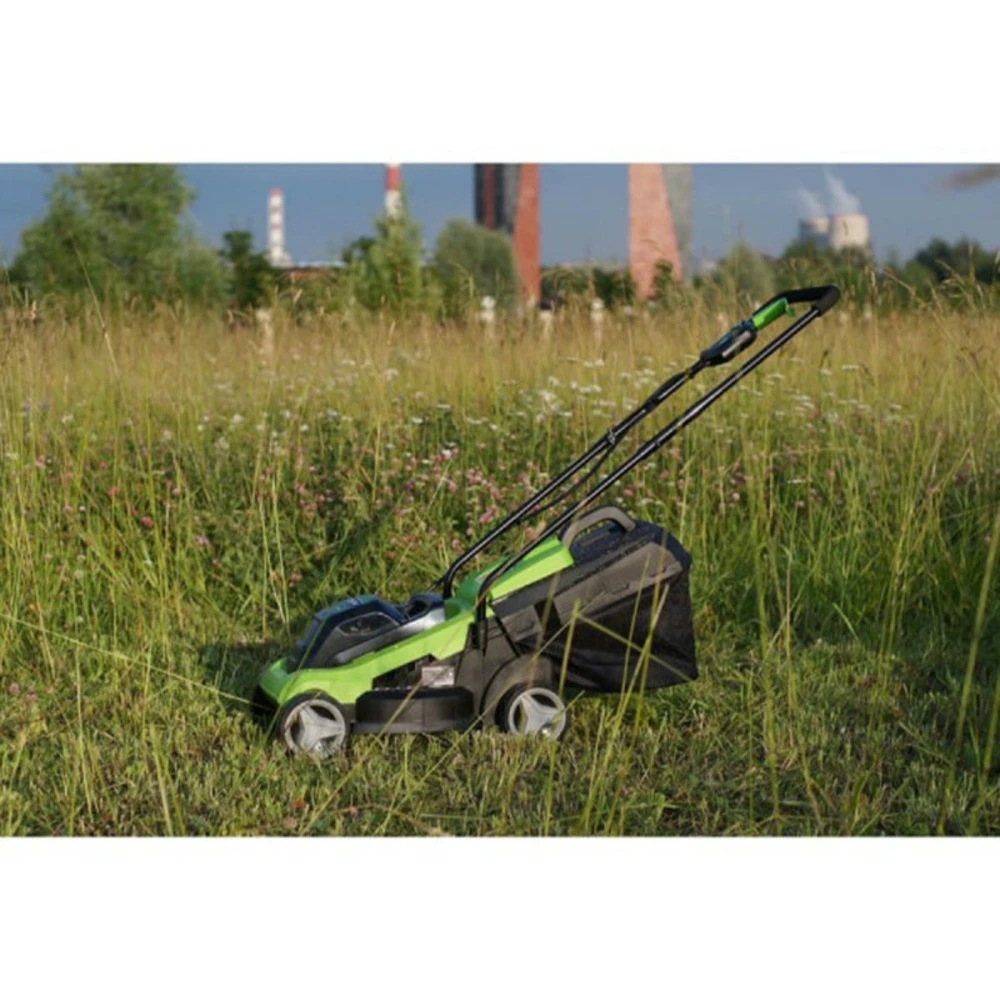 Tondeuse Greenworks 24v - Coupe De 33cm - 1 Batterie 2.0 Ah - 1 Micro-chargeur - G24lm33k2 2 Tondeuse Greenworks 24v - Coupe De 33cm - 1 Batterie 2.0 Ah - 1 Micro-chargeur - G24lm33k2 – Image 2