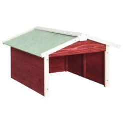 VIDAXL Garage De Tondeuse à Gazon 72x87x50 Cm Rouge Et Blanc Sapin
