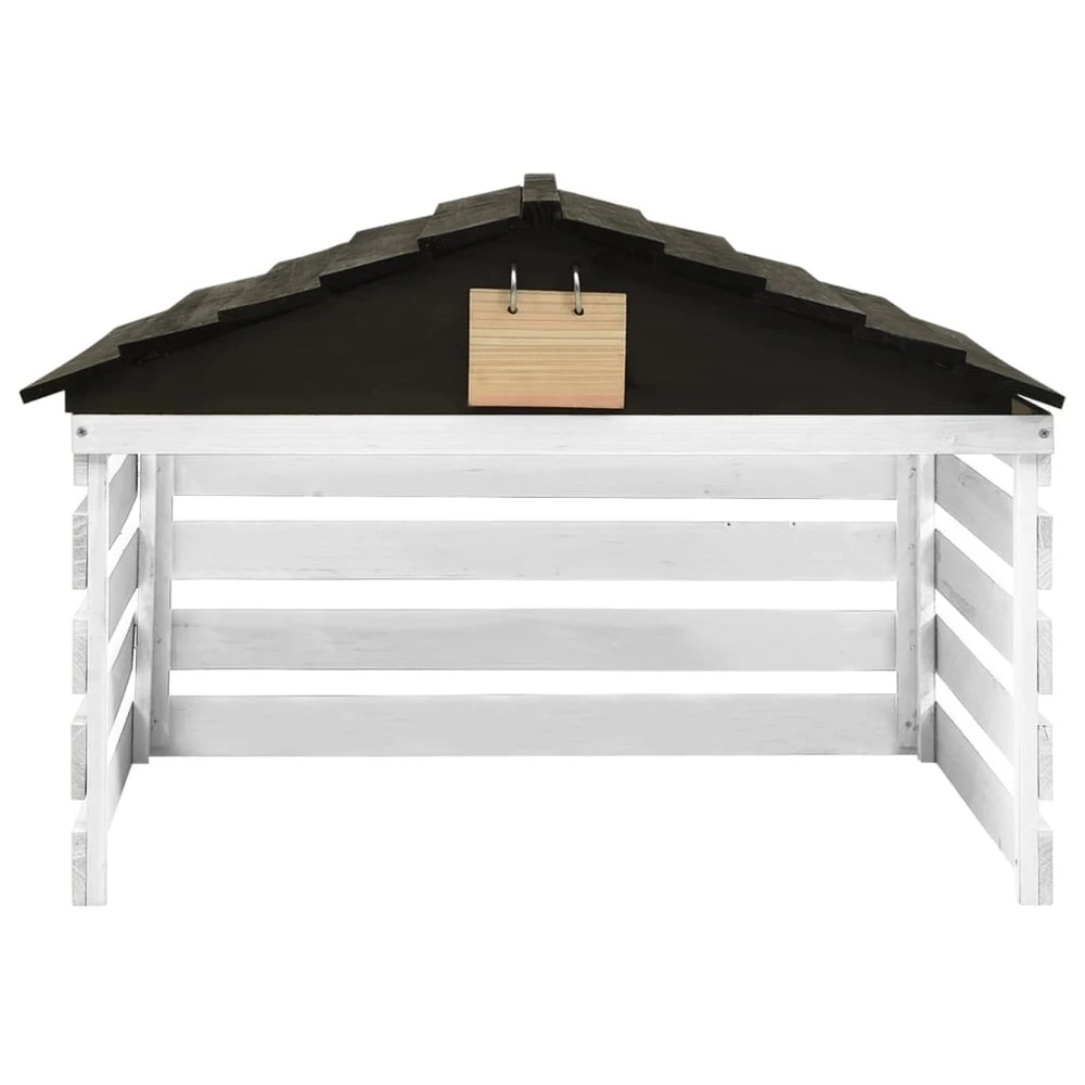 VIDAXL Garage De Tondeuse à Gazon Noir Et Blanc 78x74x54 Cm Sapin 2 VIDAXL Garage De Tondeuse à Gazon Noir Et Blanc 78x74x54 Cm Sapin – Image 2