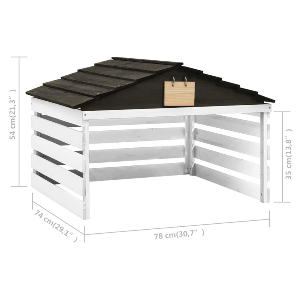 VIDAXL Garage De Tondeuse à Gazon Noir Et Blanc 78x74x54 Cm Sapin 7 VIDAXL Garage De Tondeuse à Gazon Noir Et Blanc 78x74x54 Cm Sapin – Image 7