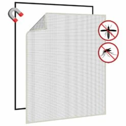 VIDAXL Moustiquaire Magnétique Pour Fenêtres Blanc 100x120 Cm -VIDAXL Soldes Boutique 648b4743a9e695.13625477