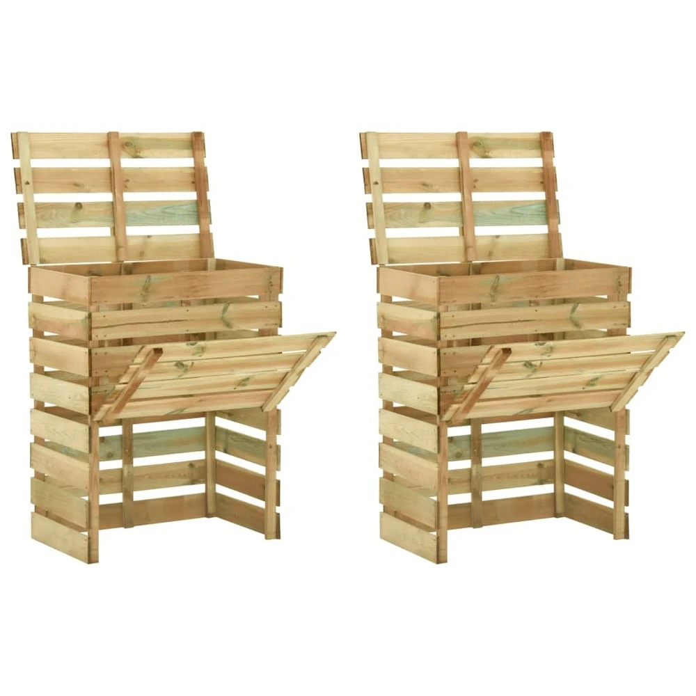 VIDAXL Composteur De Jardin à Lattes 2 Pcs 80x50x100 Cm Pin Imprégné 1 VIDAXL Composteur De Jardin à Lattes 2 Pcs 80x50x100 Cm Pin Imprégné