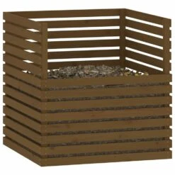 VIDAXL Composteur Marron Miel 100x100x102 Cm Bois Massif De Pin -VIDAXL Soldes Boutique 6499e3c7b621d1.06963154