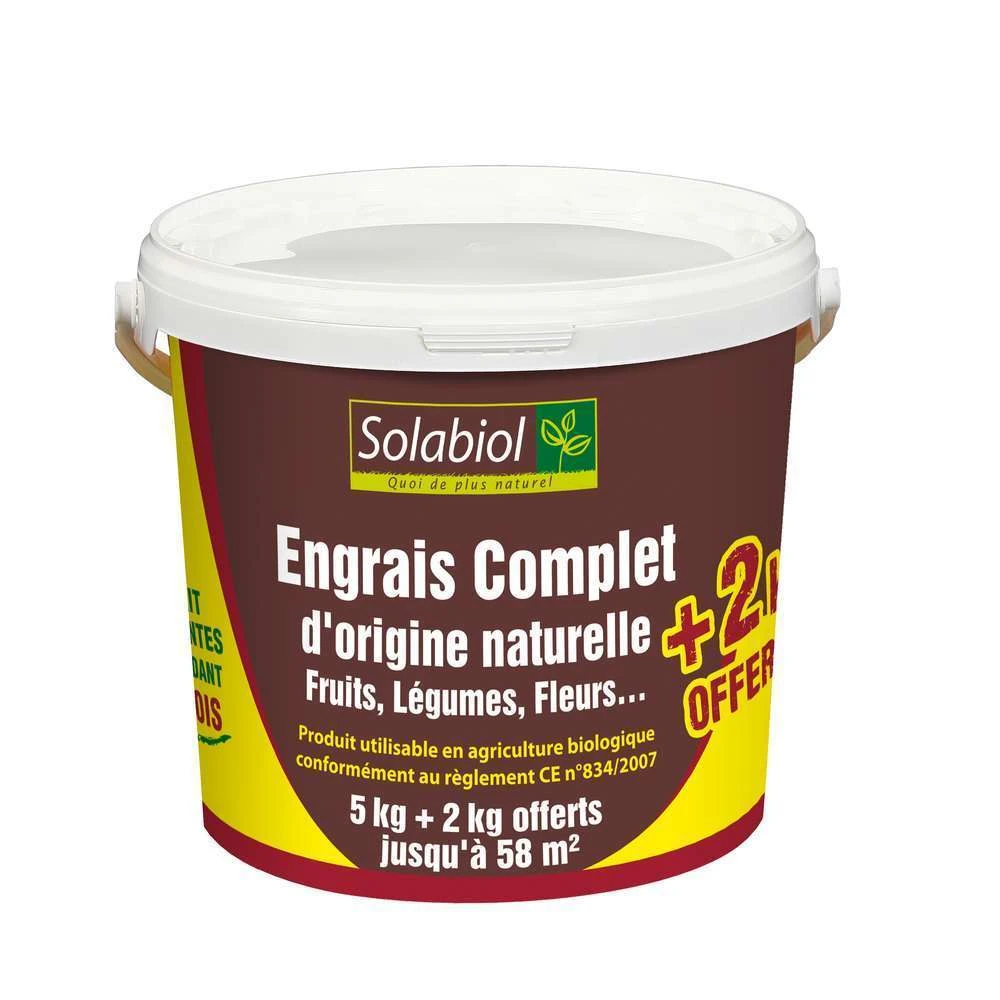 Solabiol Engrais Complet Organique NPK En Granulés Dispersables 5kg + 2kg 1 Solabiol Engrais Complet Organique NPK En Granulés Dispersables 5kg + 2kg