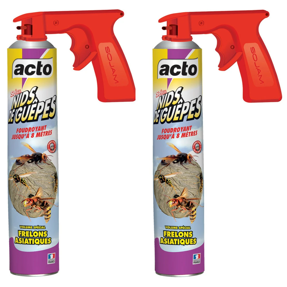 Lot De 2 Aérosol Acto Spécial Nids De Guepes - Efficacité Professionnelle - Volu 1 Lot De 2 Aérosol Acto Spécial Nids De Guepes - Efficacité Professionnelle - Volu
